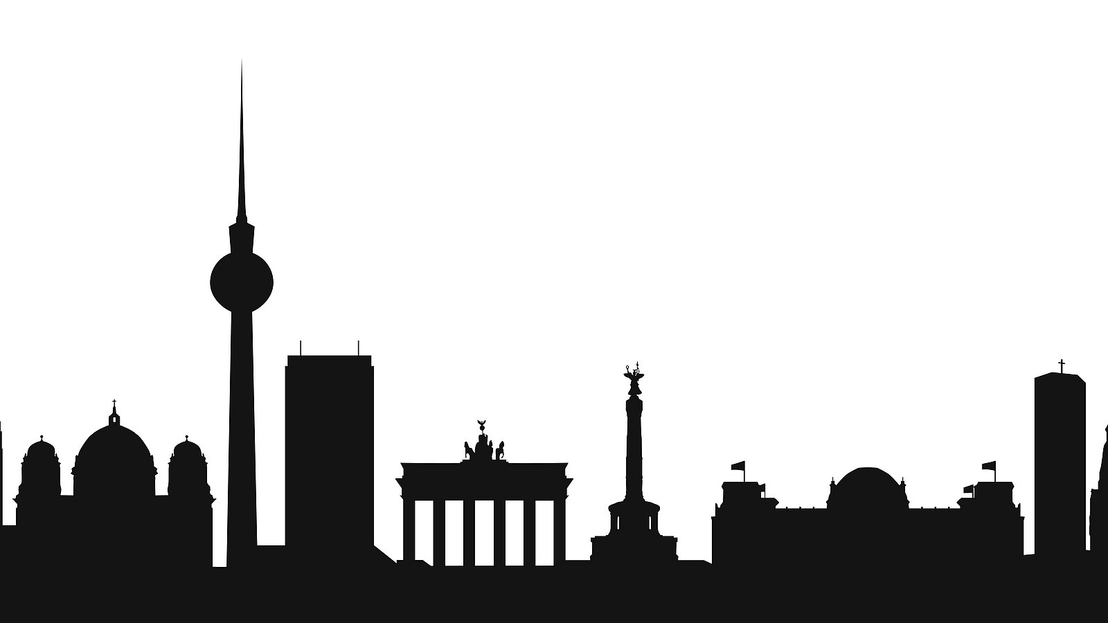 Silhouetten von bekannten Berliner Sehenswürdigkeiten