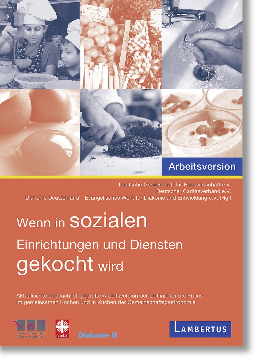 Coverfoto der Arbeitsversion zur Branchenleitlinie "Wenn in sozialen Einrichtungen und Diensten gekocht wird"
