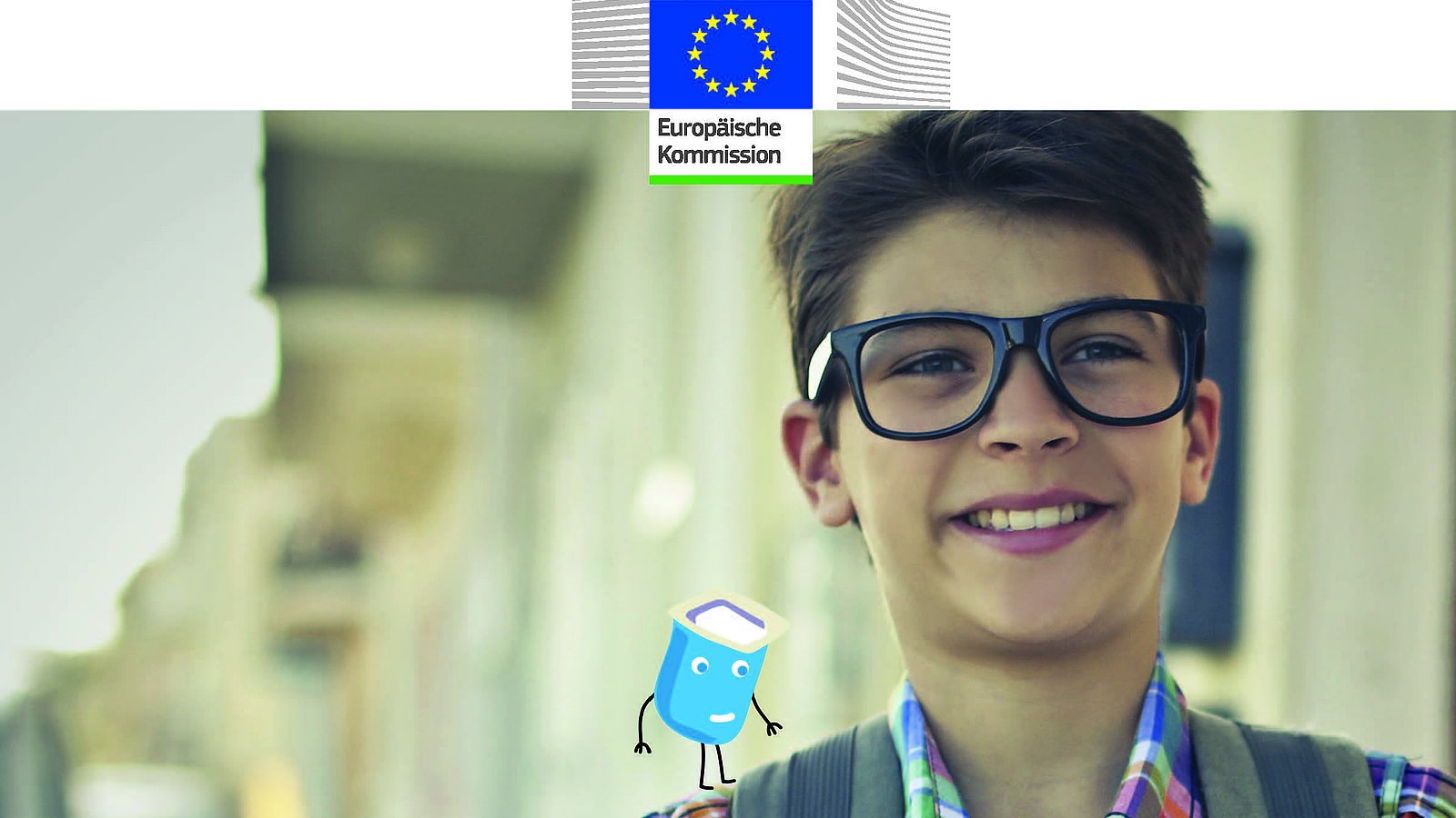 Poster des EU-Schulprogramm: Junge lächelt 
