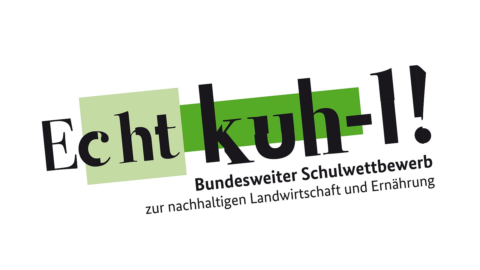 Logo Echt kuh-l: Text farbigen Hintergrund
