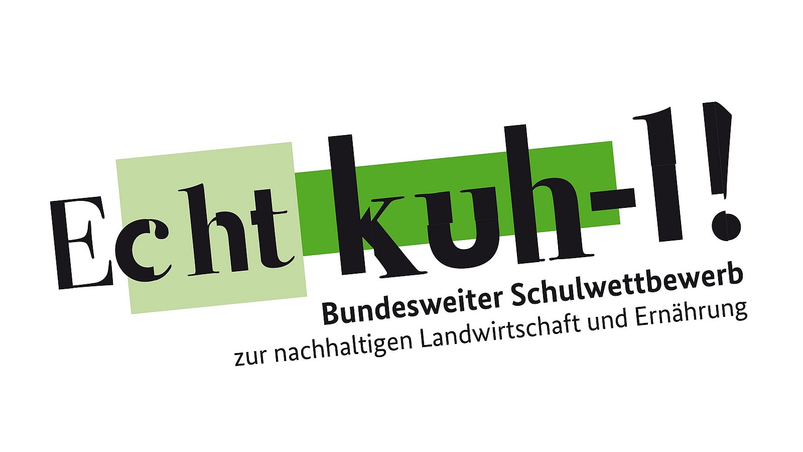 Logo Echt kuh-l: Text farbigen Hintergrund